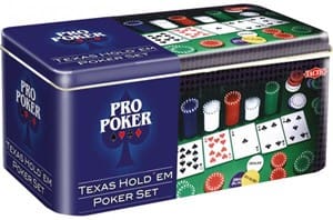 texas holdem poker set in tin